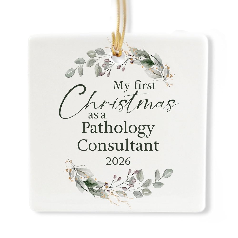 Ceramic 3-inch Square-Shaped Christmas Ornament J915825