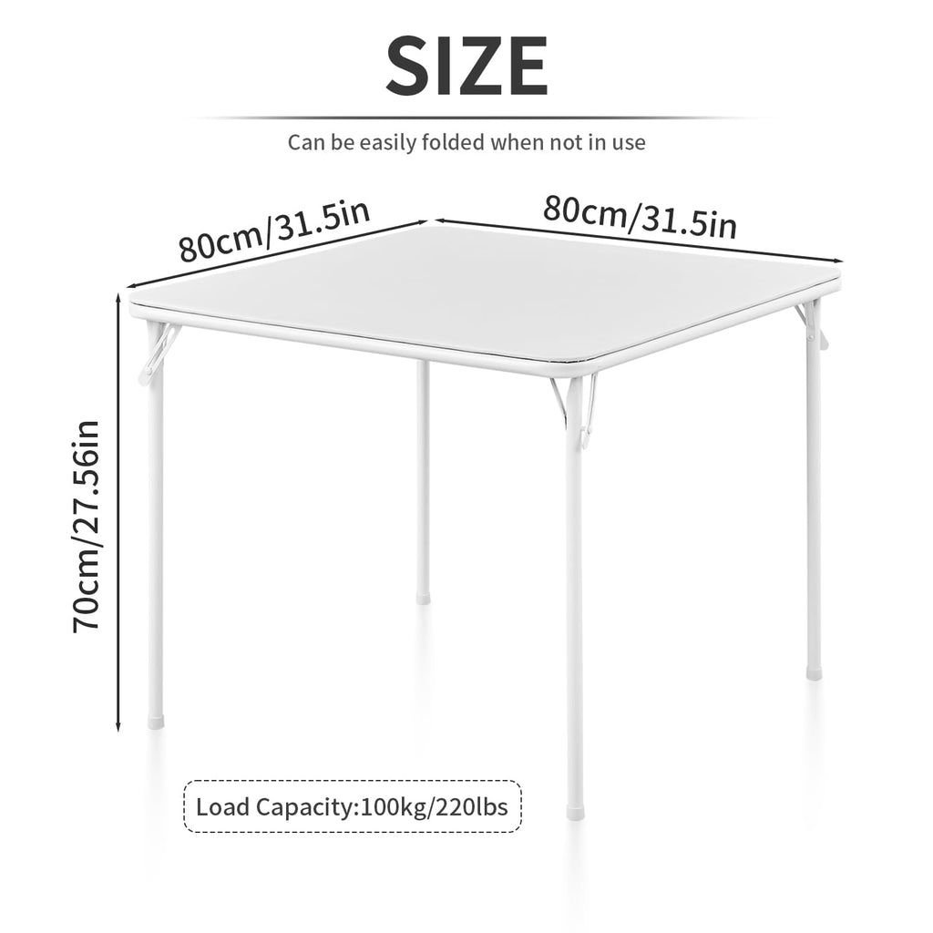 Square Folding Table with Collapsible Legs White M969
