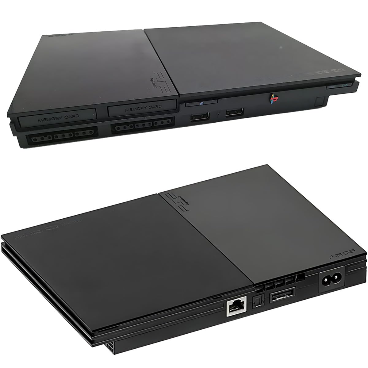 Black PlayStation 2 Console with 2 Wireless Controllers H605626