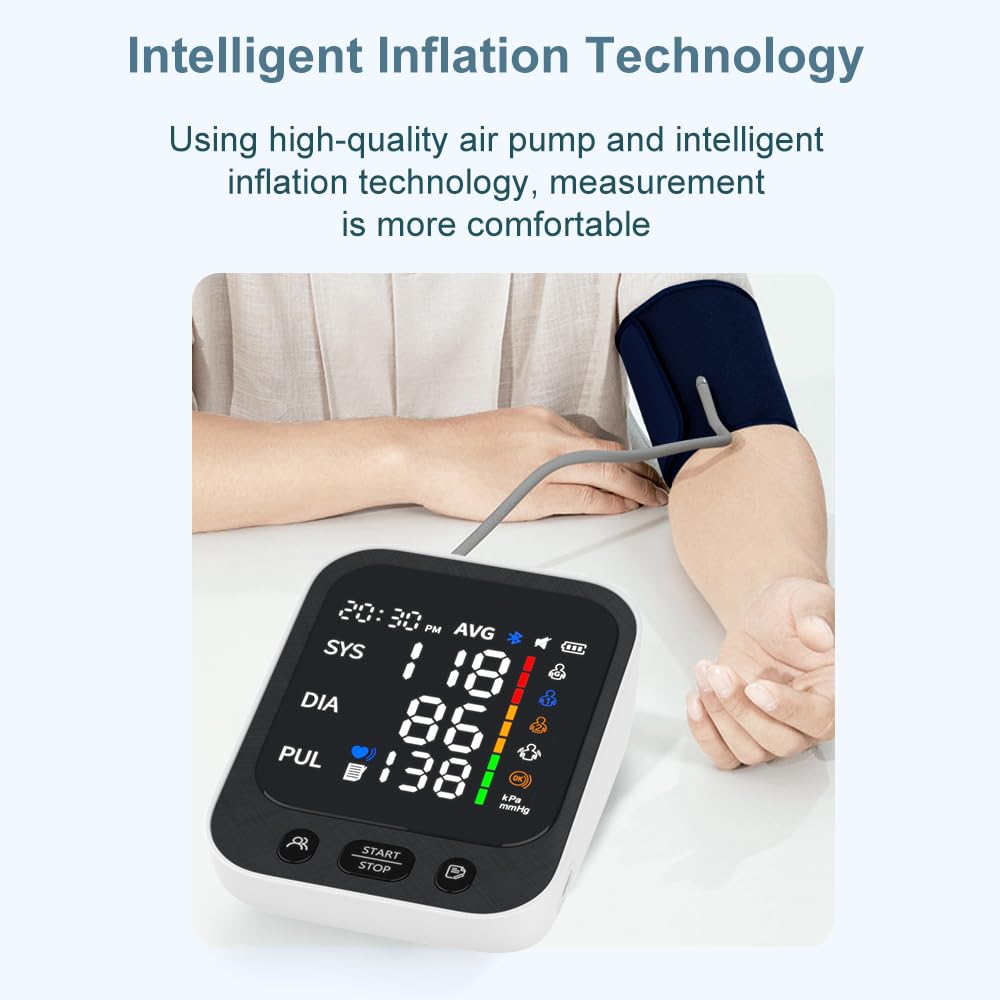 Automatic Upper Arm Blood Pressure Monitor with Large LED Screen and Adjustable Cuff J663772
