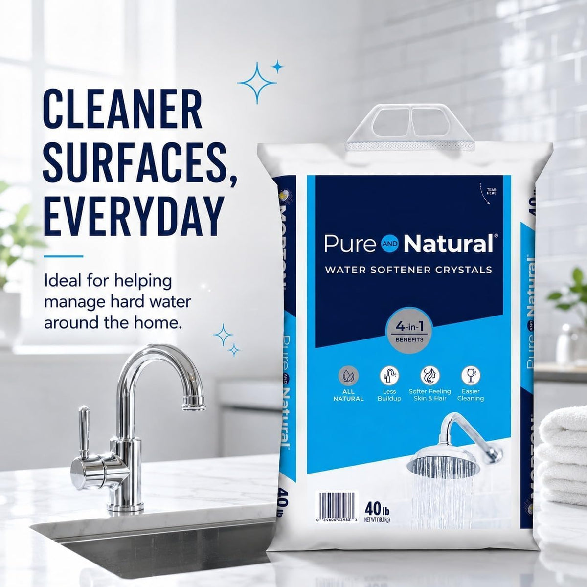 Pure Water Softener Salt Crystals 40 lb Pack of 4 V512