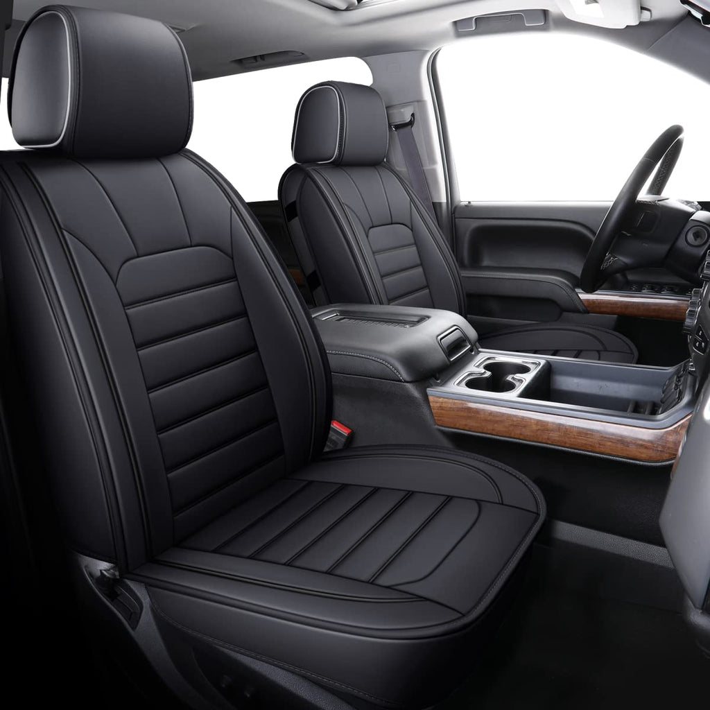 Black Faux Leather Full Set Seat Covers W134621