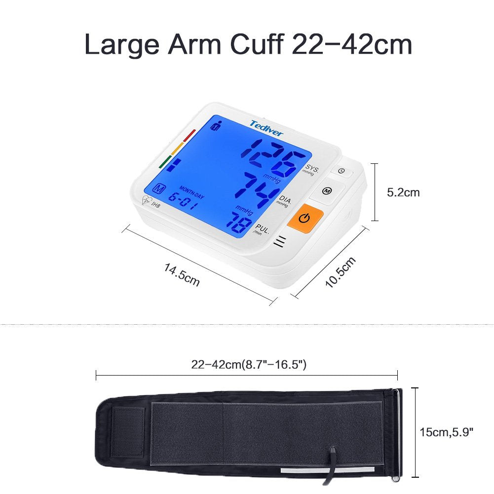 Digital Blood Pressure Monitor, Large Cuff, Upper Arm Blood Pressure Machine I5138