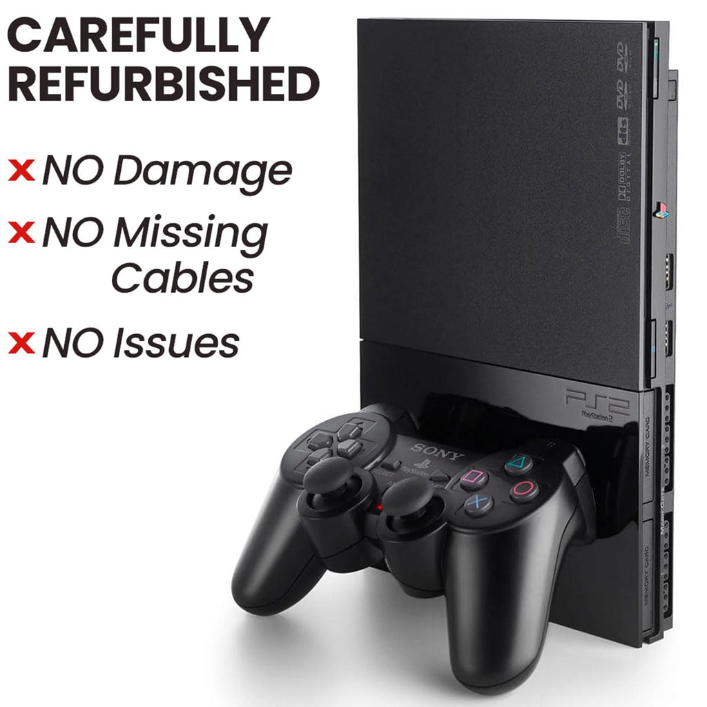 Black PlayStation 2 Console with 2 Wireless Controllers H605626