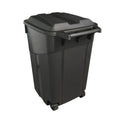 Black 45-Gallons Plastic Wheeled Trash Can with Lid S277752