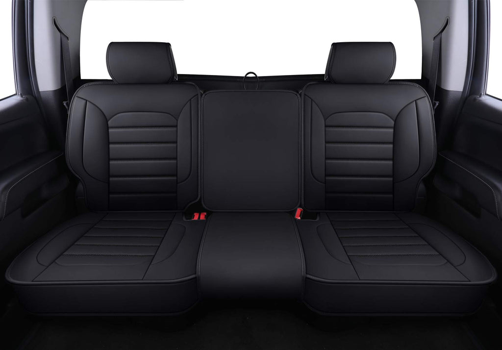 Black Faux Leather Full Set Seat Covers W134621