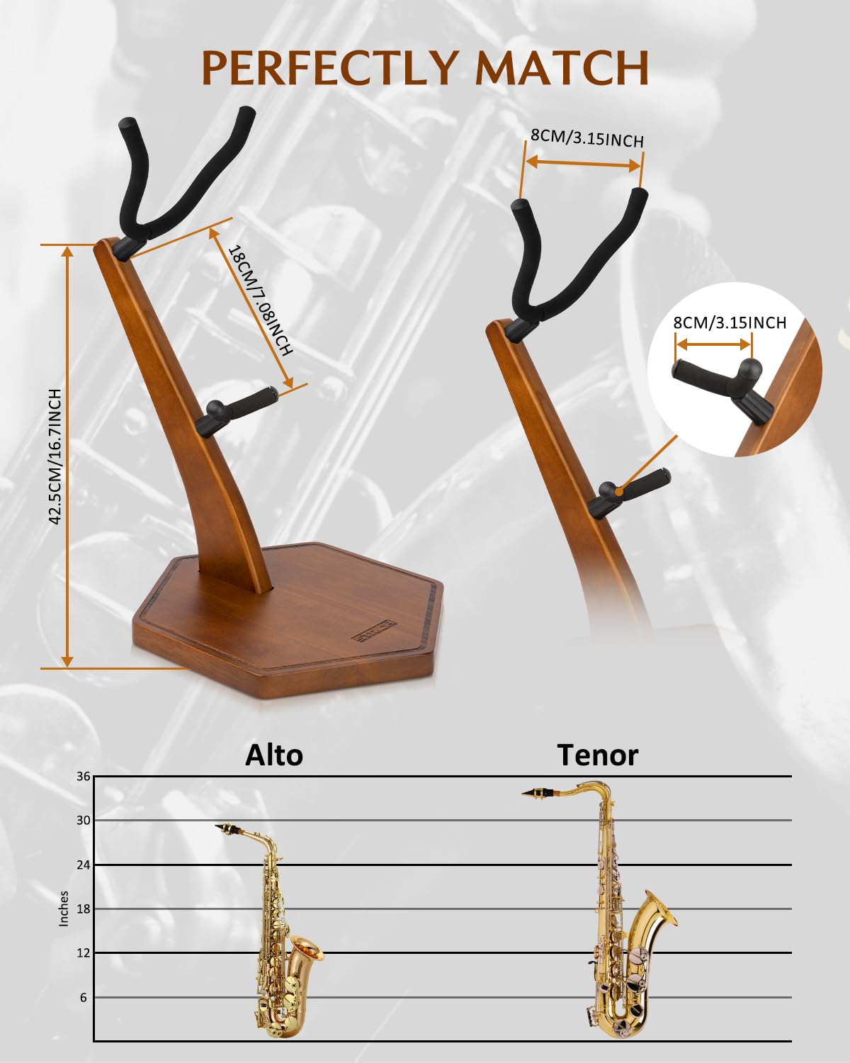 Wooden Saxophone Stand Q574726