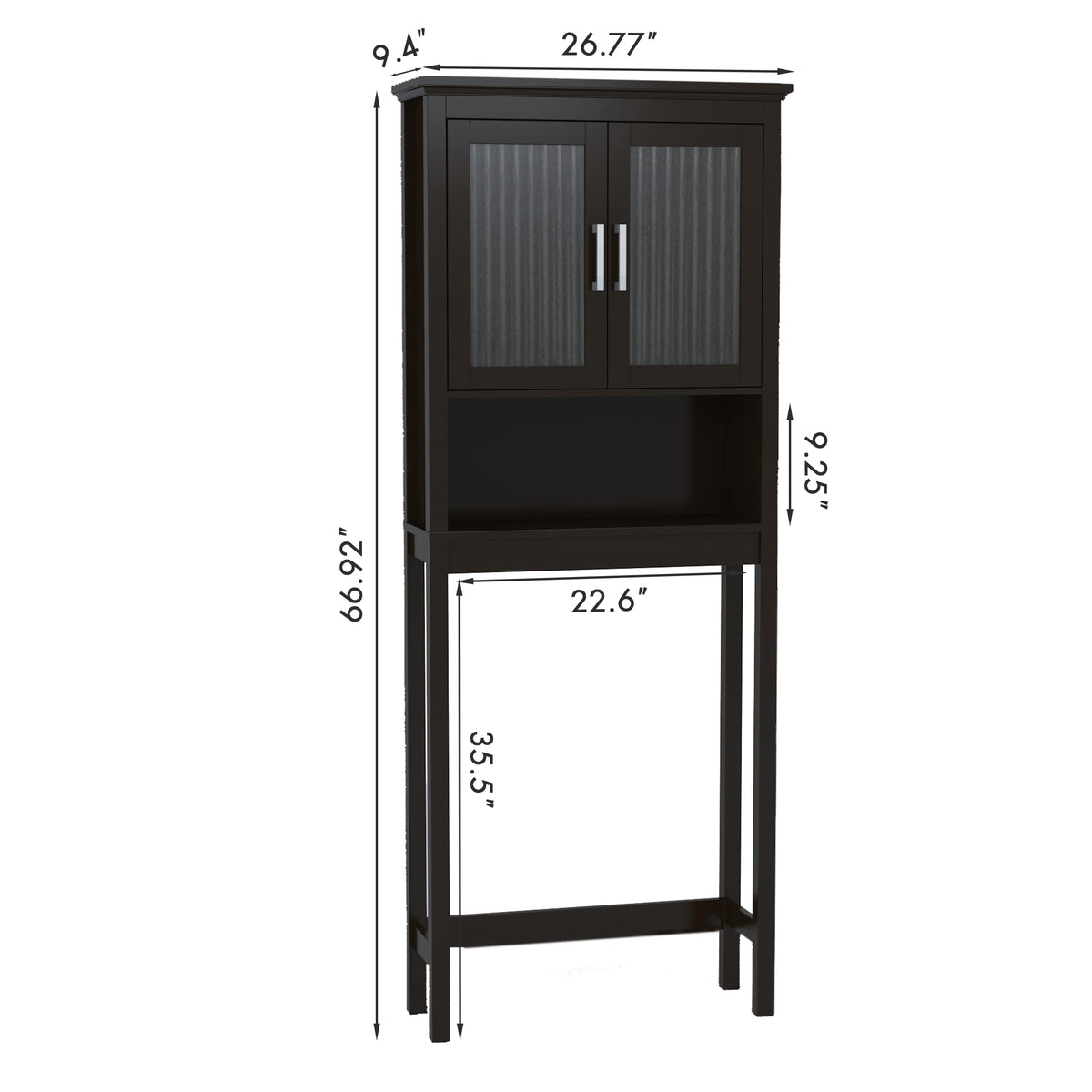 Over the Toilet Storage Cabinet with Glass Doors T807324