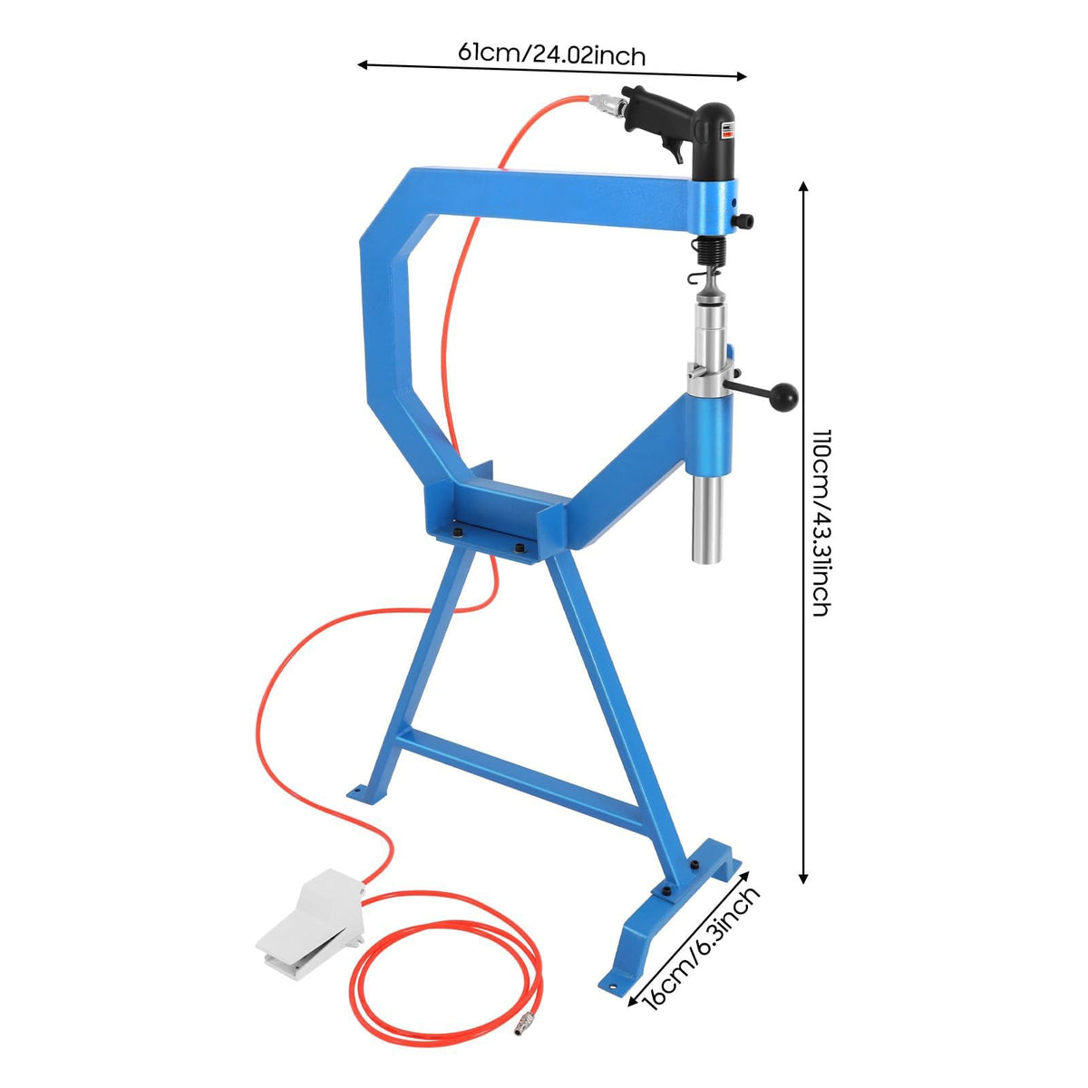 4 Inch Pneumatic Planishing Hammer with Cast Iron Stand and Foot Pedal N609