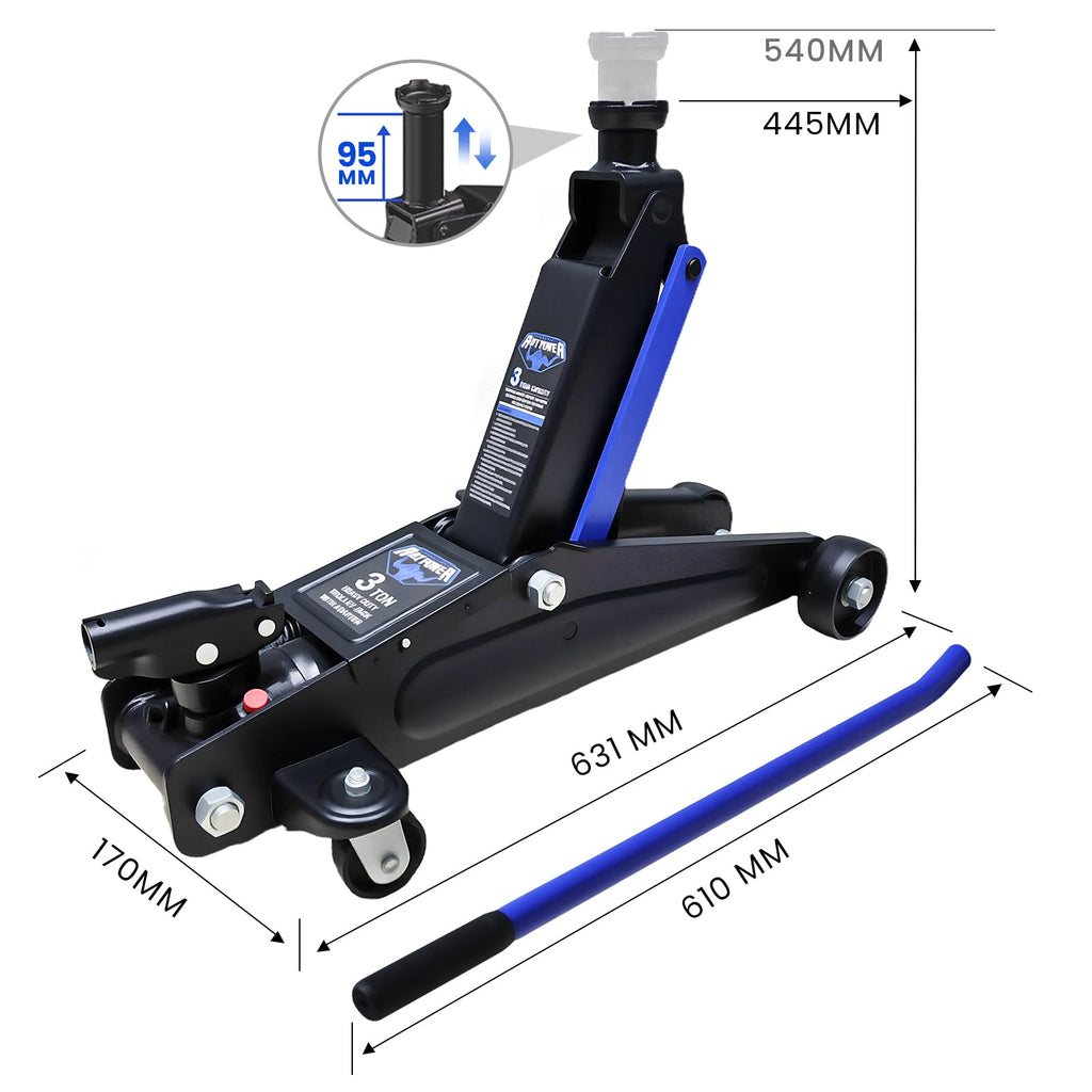 3 Ton Floor Jack with Wheels M93463