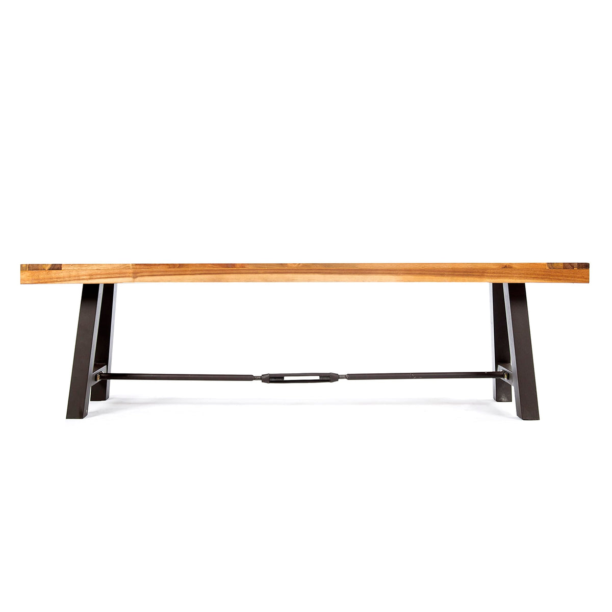 Acacia Wood Outdoor Bench with Metal Accents B298738