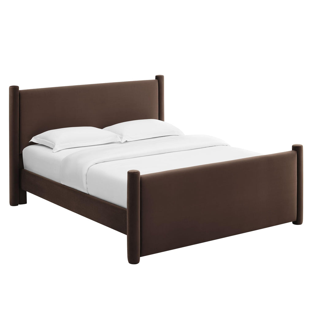 King Size Upholstered Platform Bed Frame with Headboard and Footboard L30760