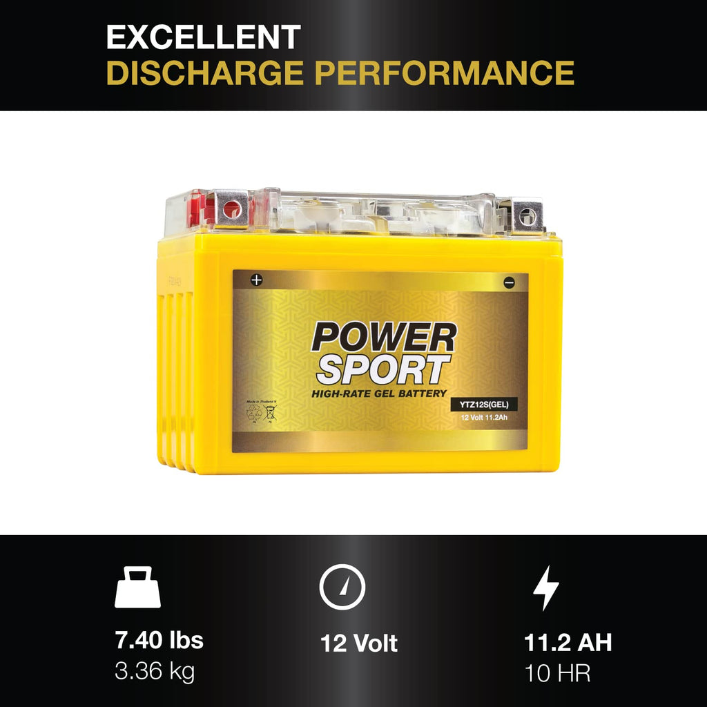 12V 11.2Ah 200 CCA GEL Motorcycle Battery with Nut & Bolt Terminals V2469