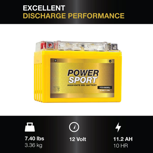 12V 11.2Ah 200 CCA GEL Motorcycle Battery with Nut & Bolt Terminals V2469