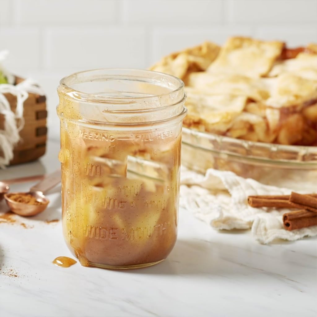 16oz Wide Mouth Clear Glass Mason Jars with Lids & Bands D276309