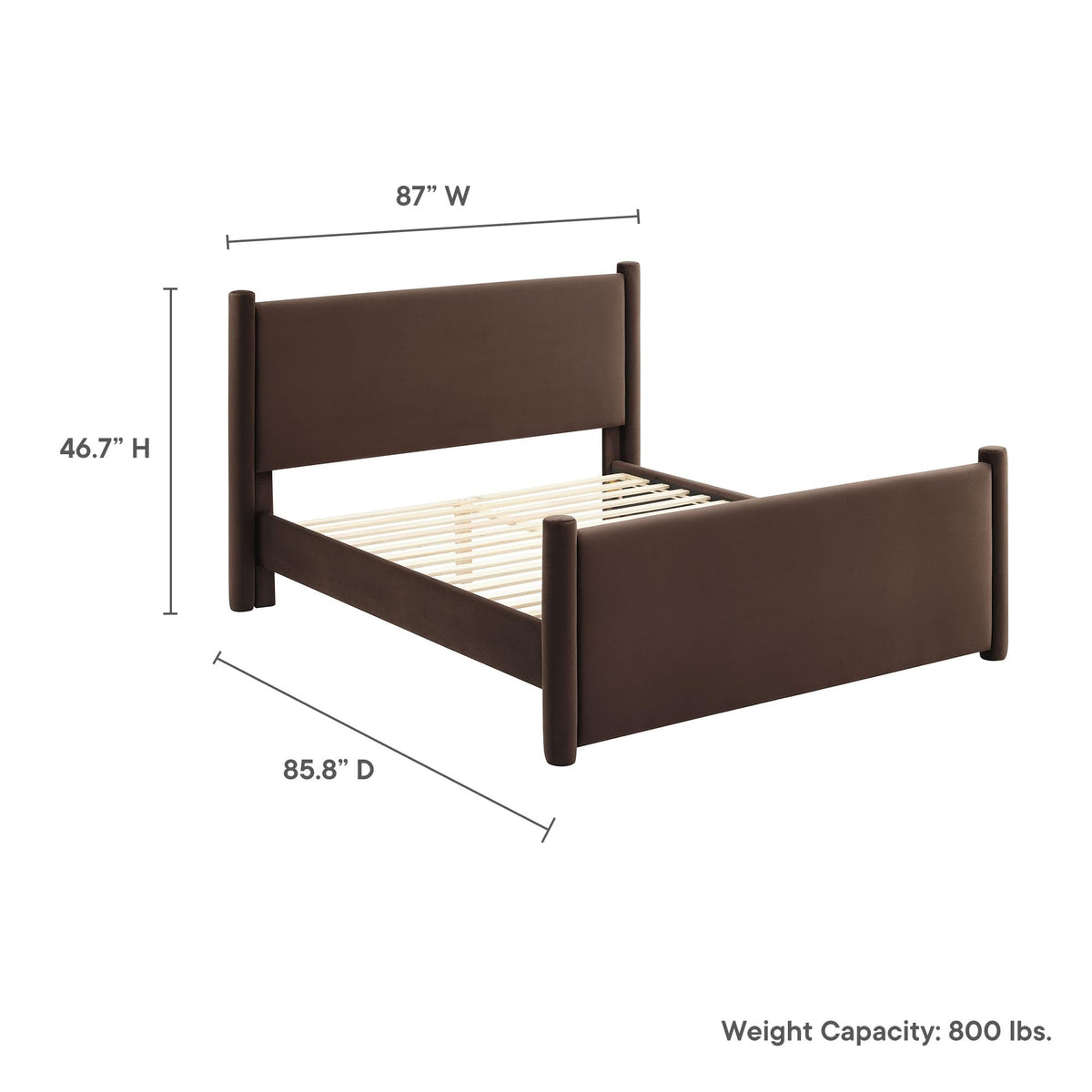 King Size Upholstered Platform Bed Frame with Headboard and Footboard L30760