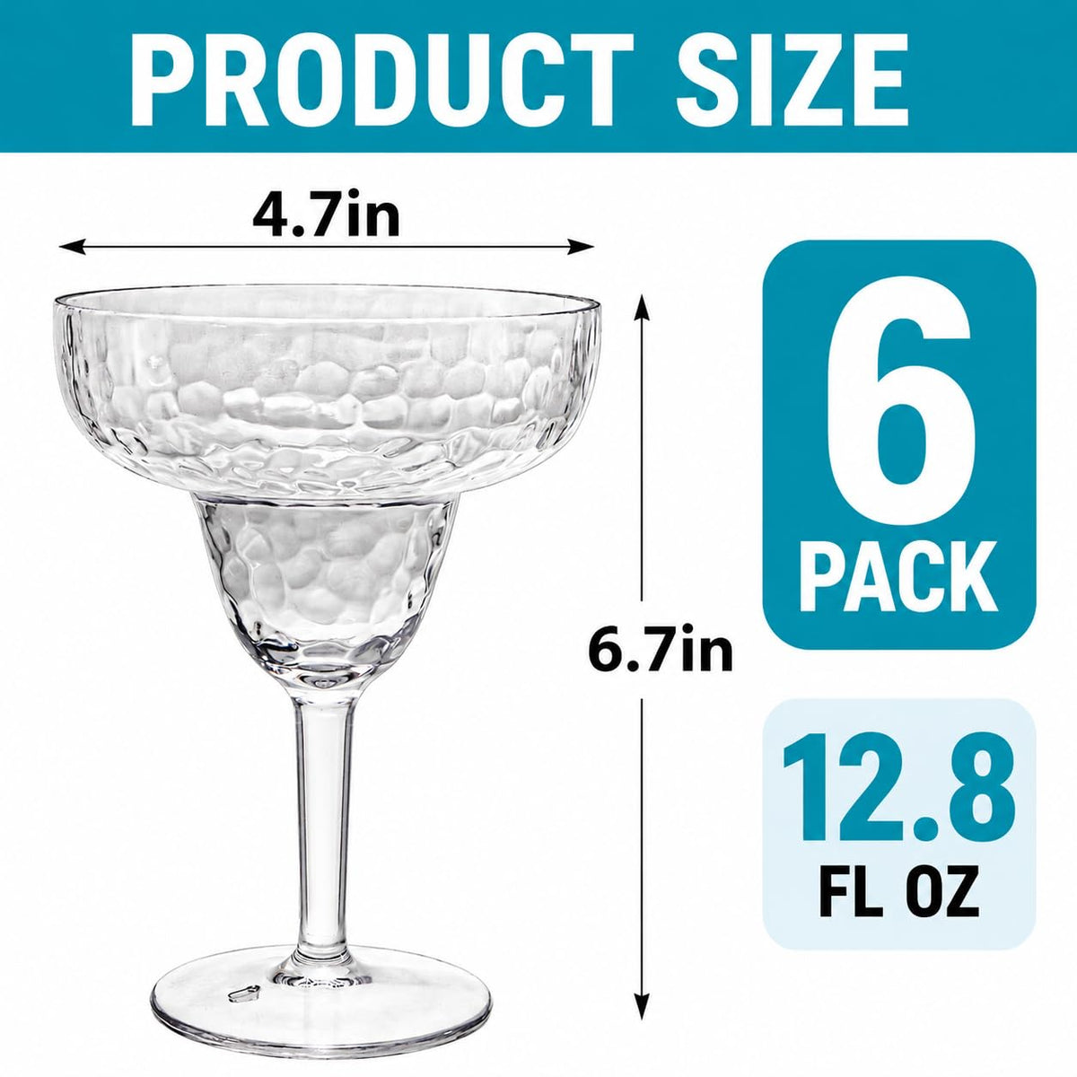 6 Pack 13 OZ Acrylic Stemmed Glasses B4565