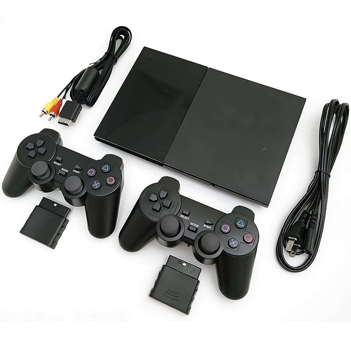 Black PlayStation 2 Console with 2 Wireless Controllers H605626