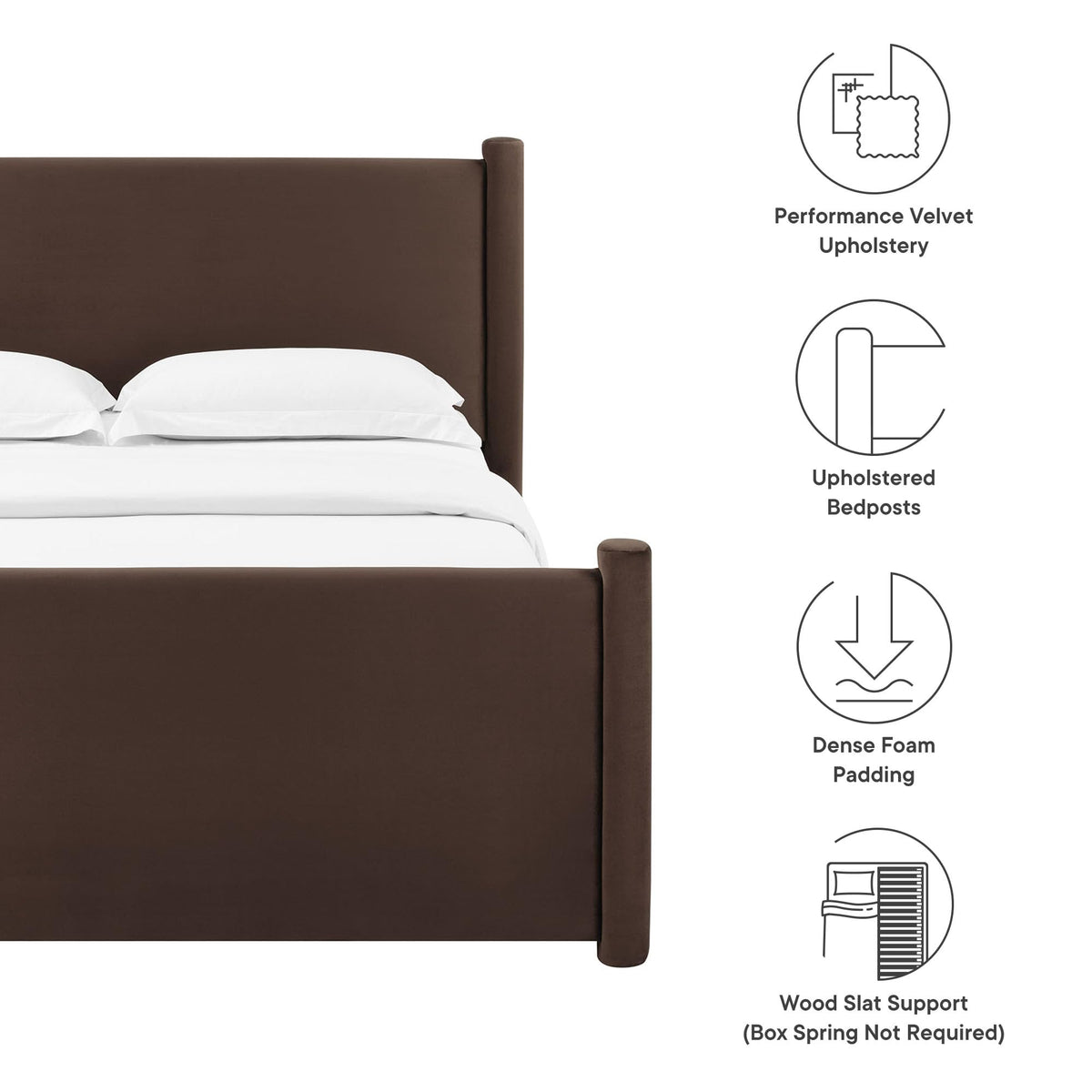 King Size Upholstered Platform Bed Frame with Headboard and Footboard L30760