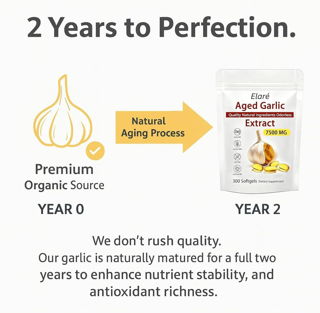 Odorless Aged Garlic Extract Capsules 7500, 300 Count N239743