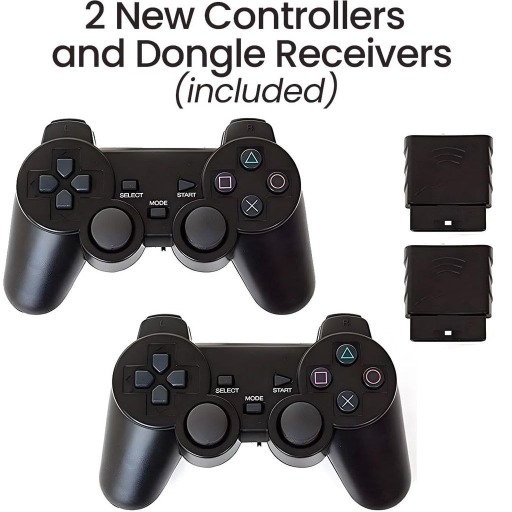 Black PlayStation 2 Console with 2 Wireless Controllers H605626