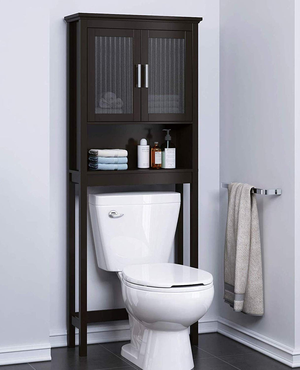 Over the Toilet Storage Cabinet with Glass Doors T807324