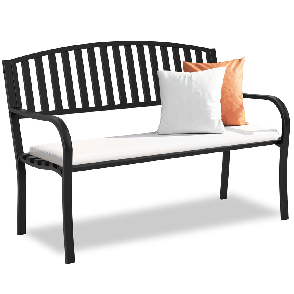 Weatherproof Heavy-Duty Wrought Iron Outdoor Bench F853