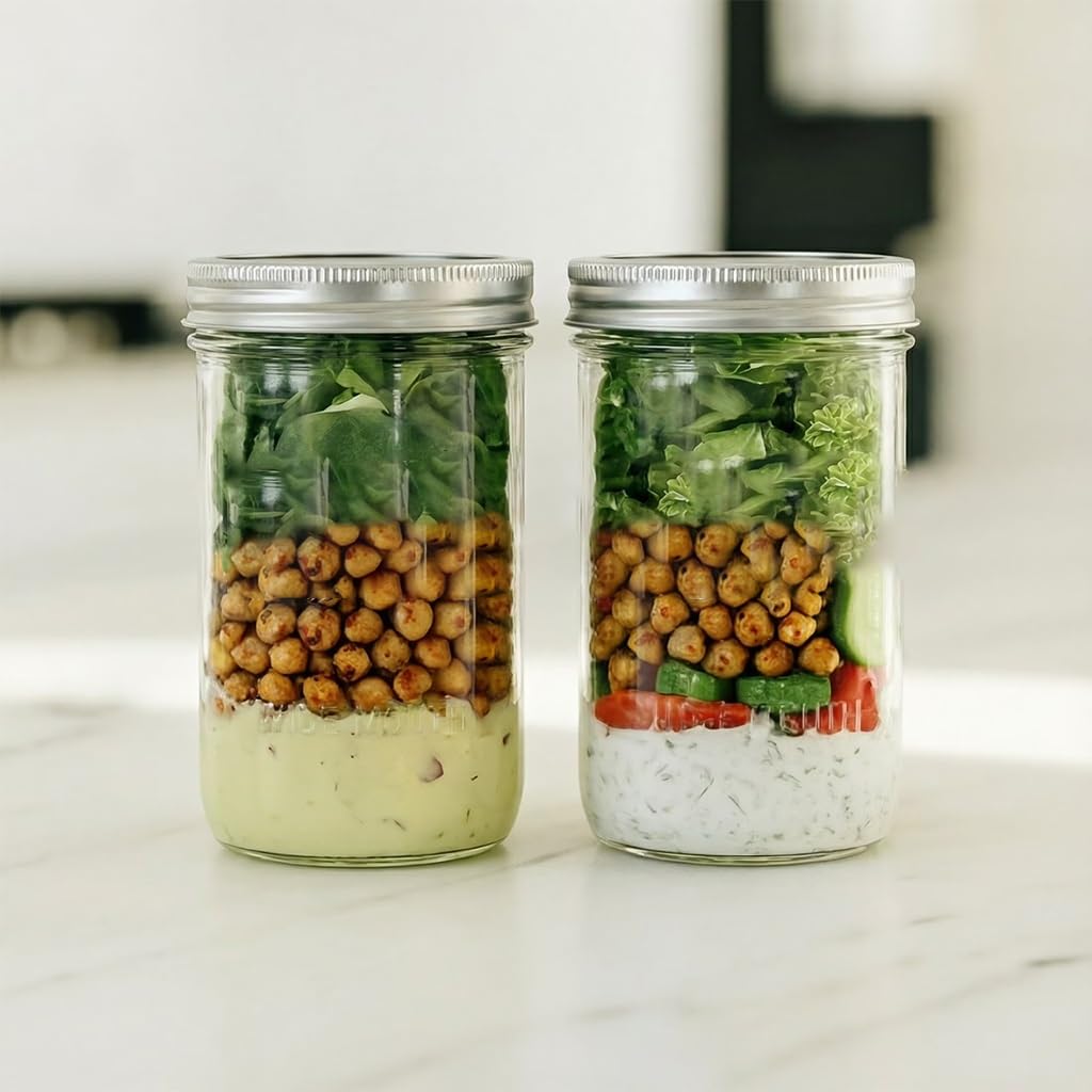 16oz Wide Mouth Clear Glass Mason Jars with Lids & Bands D276309