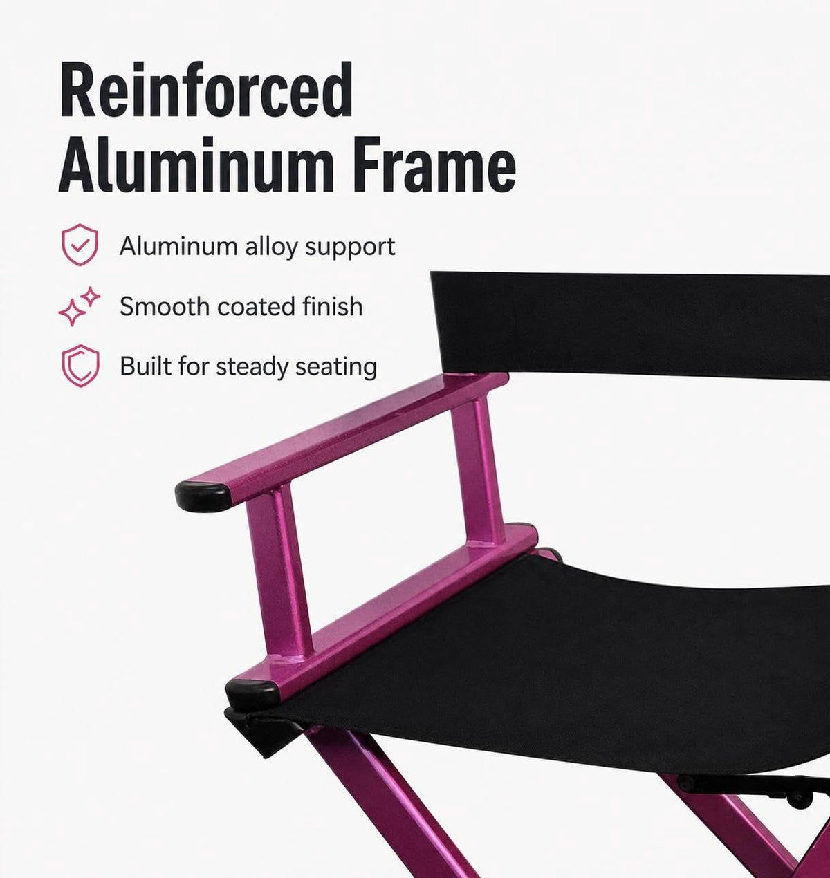 Foldable Adjustable Height Director Chair with Headrest F578968