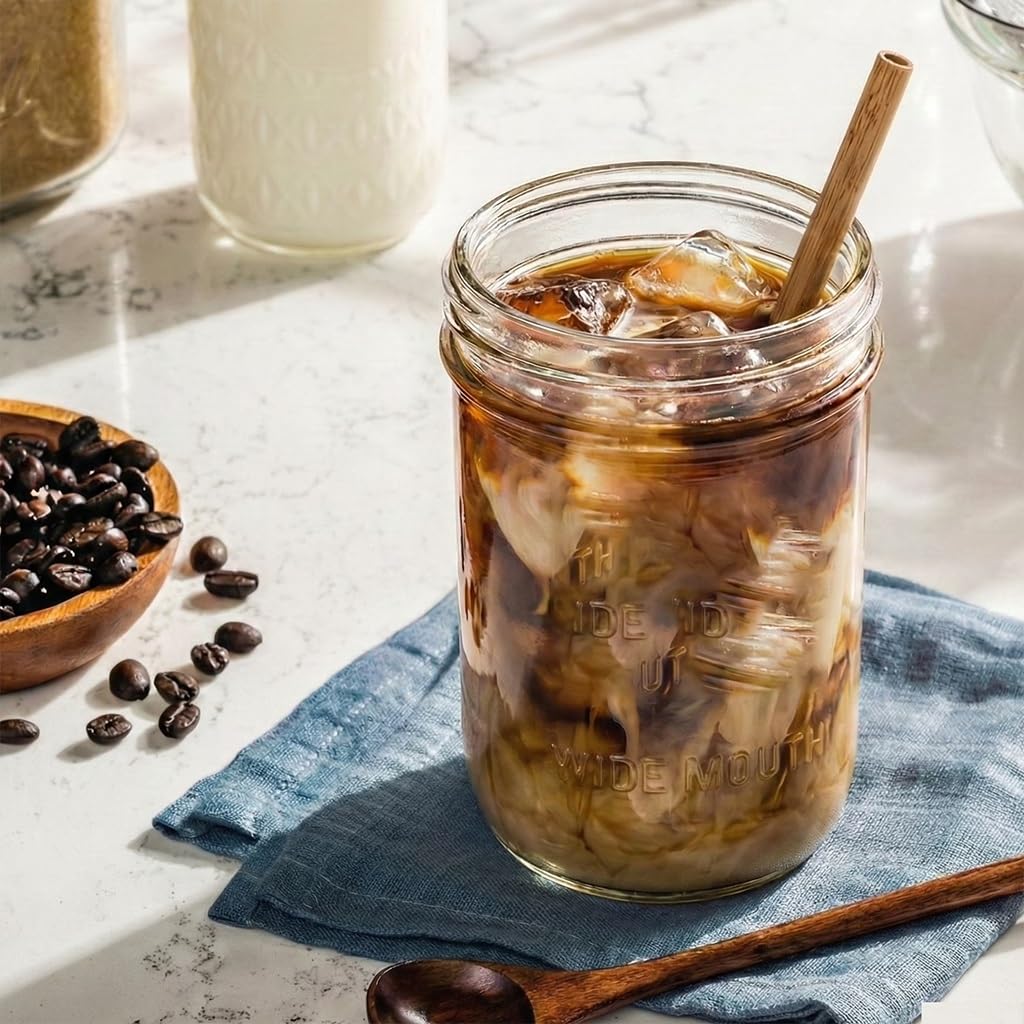 16oz Wide Mouth Clear Glass Mason Jars with Lids & Bands D276309