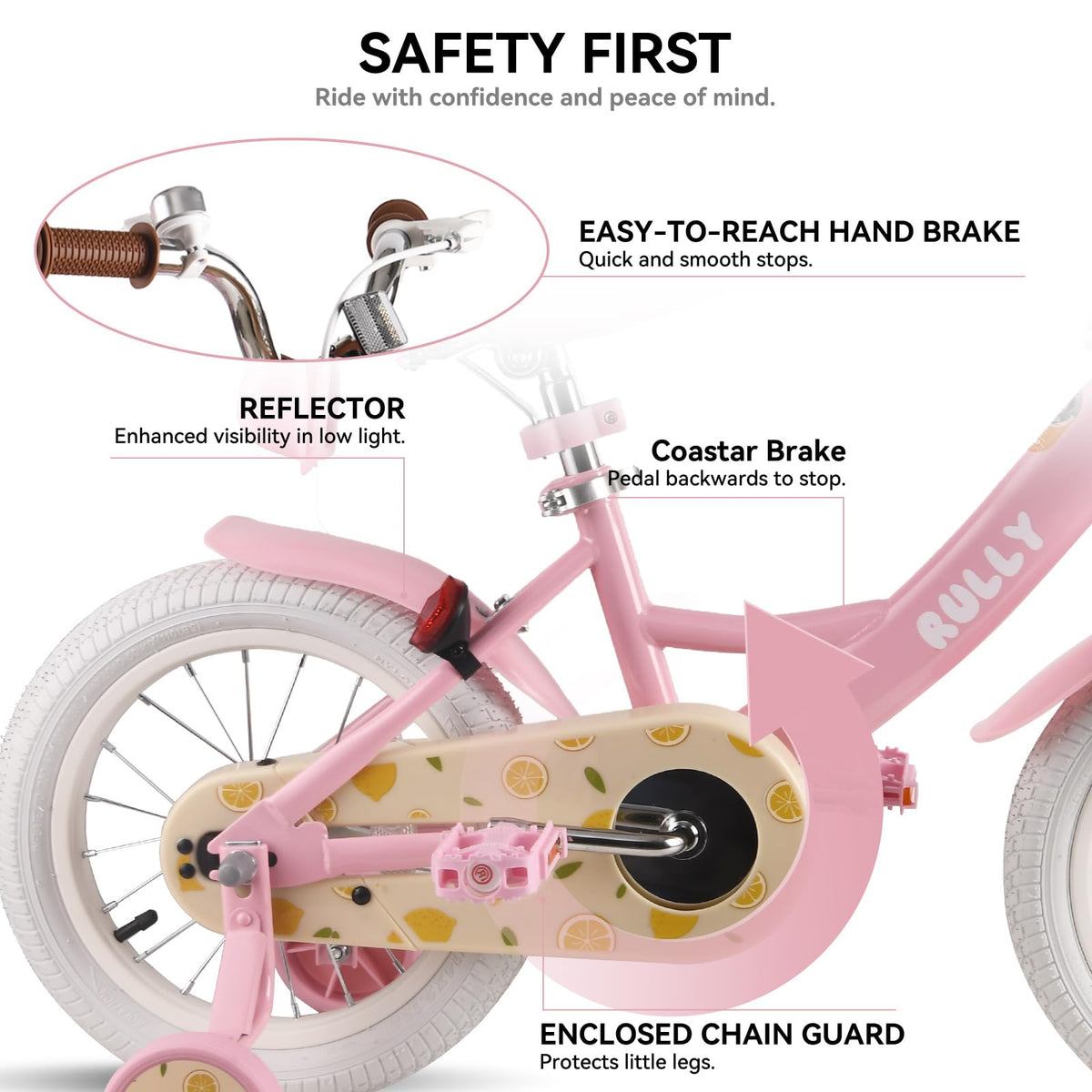 12 14 16 Inch Girls Bike with Training Wheels E81561