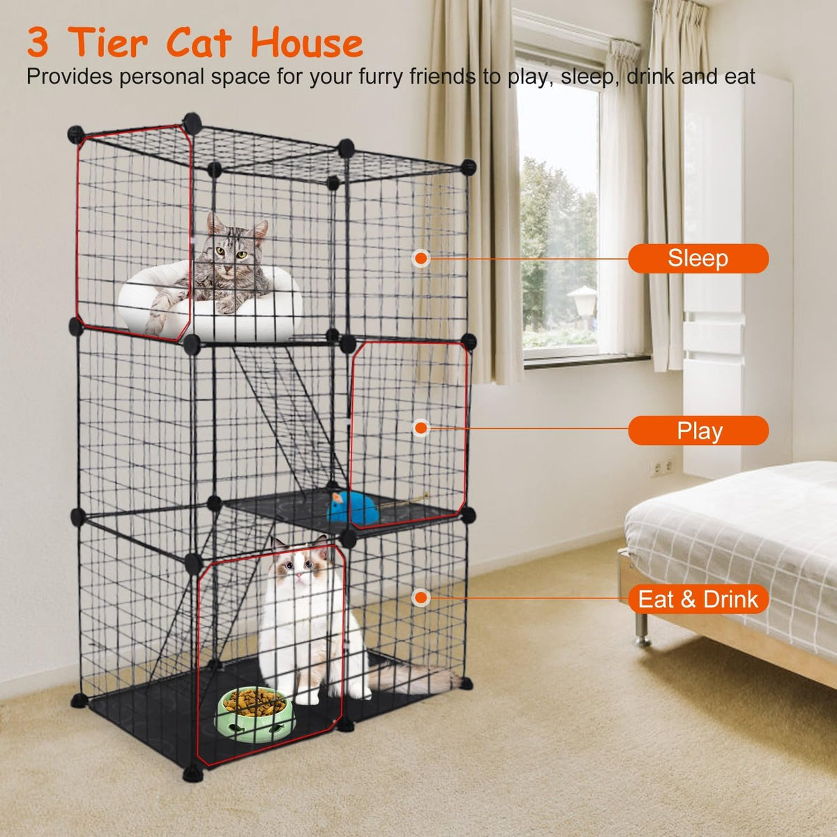 3-Tier Cat Cage W198