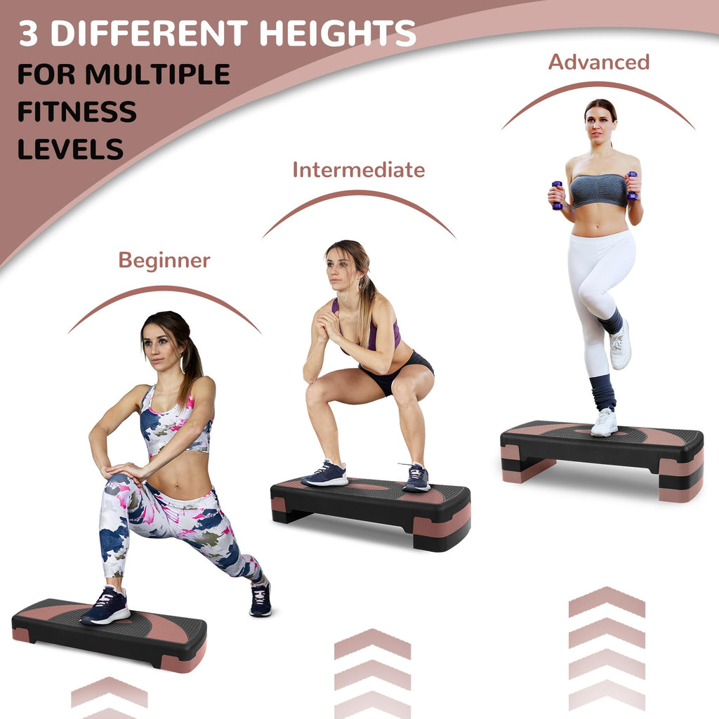 Adjustable Step Aerobic Platform with Risers L65838