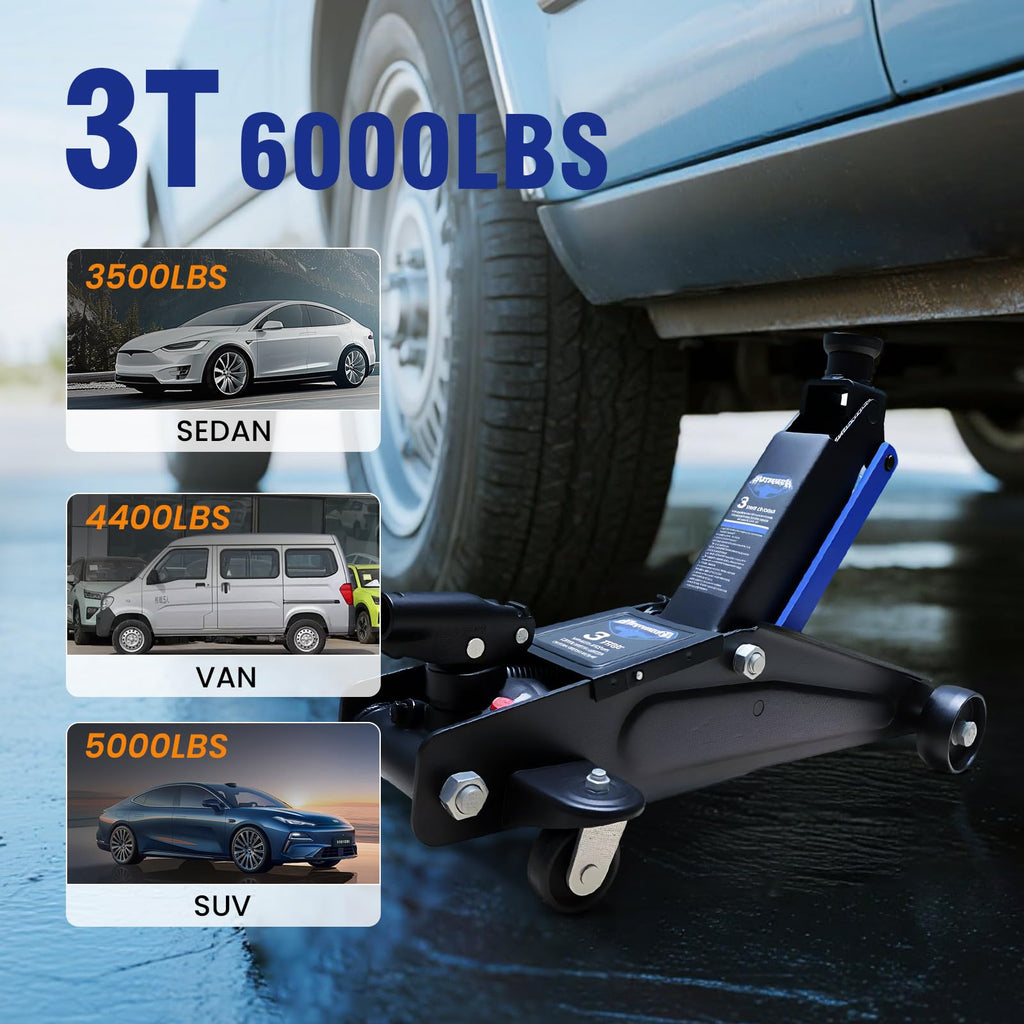3 Ton Floor Jack with Wheels M93463