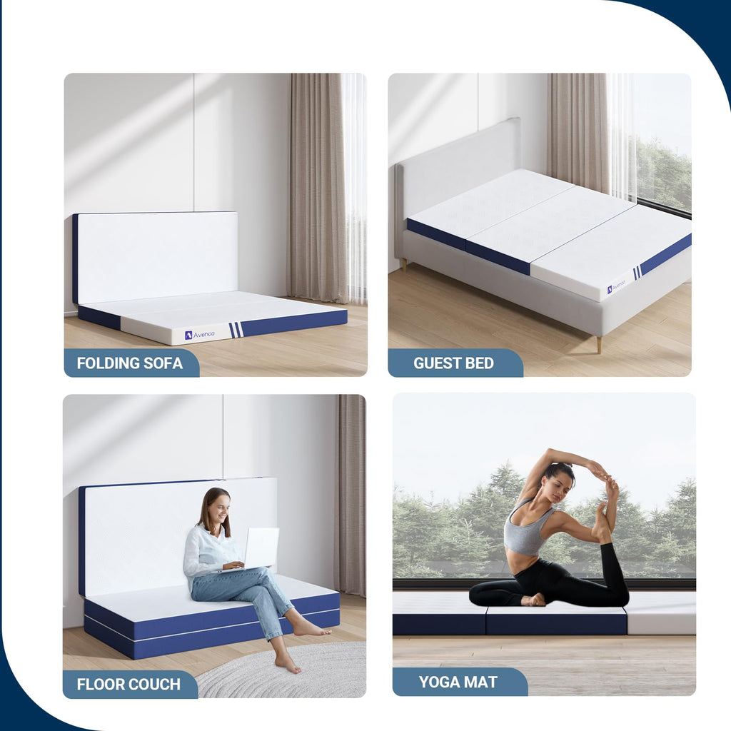Foldable Memory Foam Mattress Topper Twin 4 Inch I486686