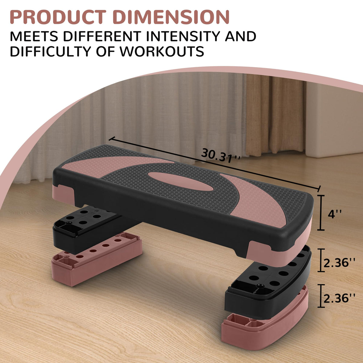 Adjustable Step Aerobic Platform with Risers L65838