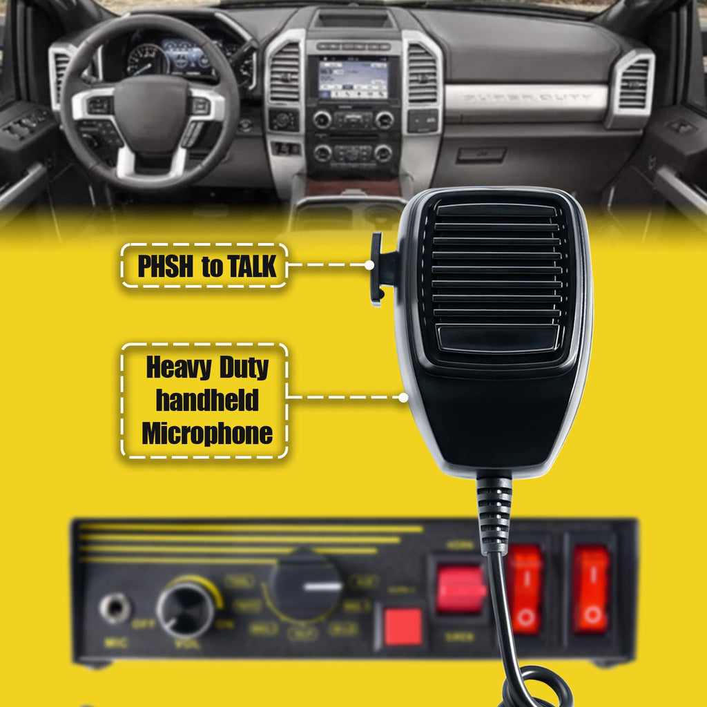 12V 400W 9 Tones Emergency Siren PA System with Microphone U244409