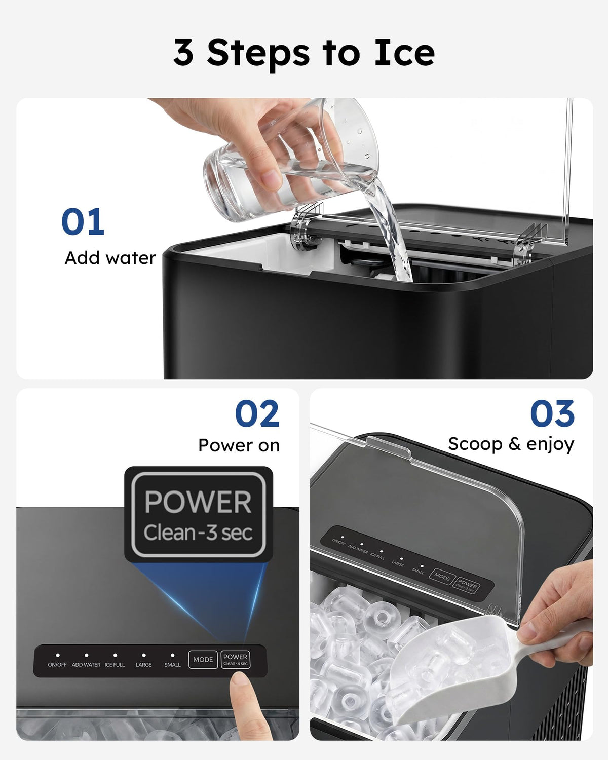 Countertop Ice Maker 26.5 lbs/Day 8 Bullet E294