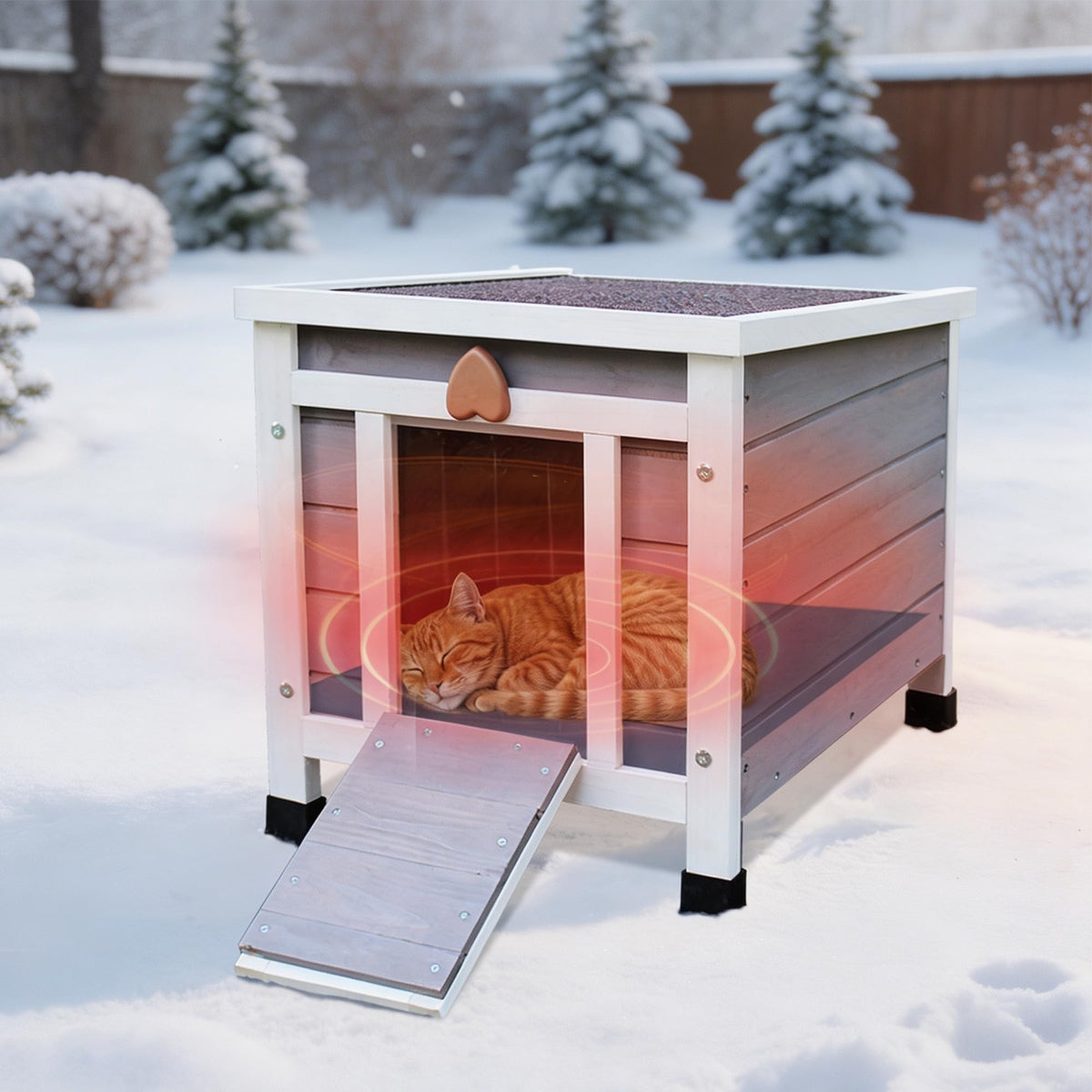 Insulated Outdoor Cat House with Liner B377