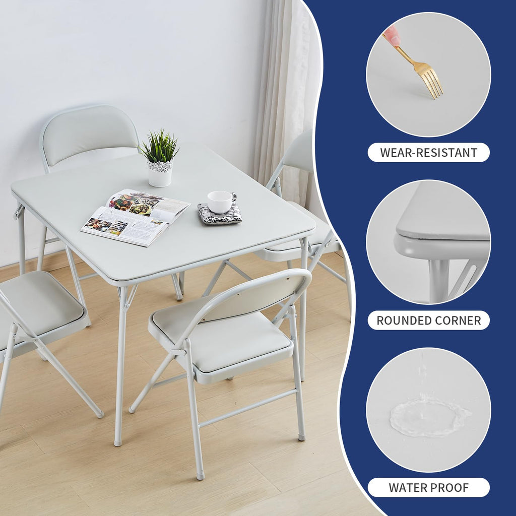 Square Folding Table with Collapsible Legs White M969