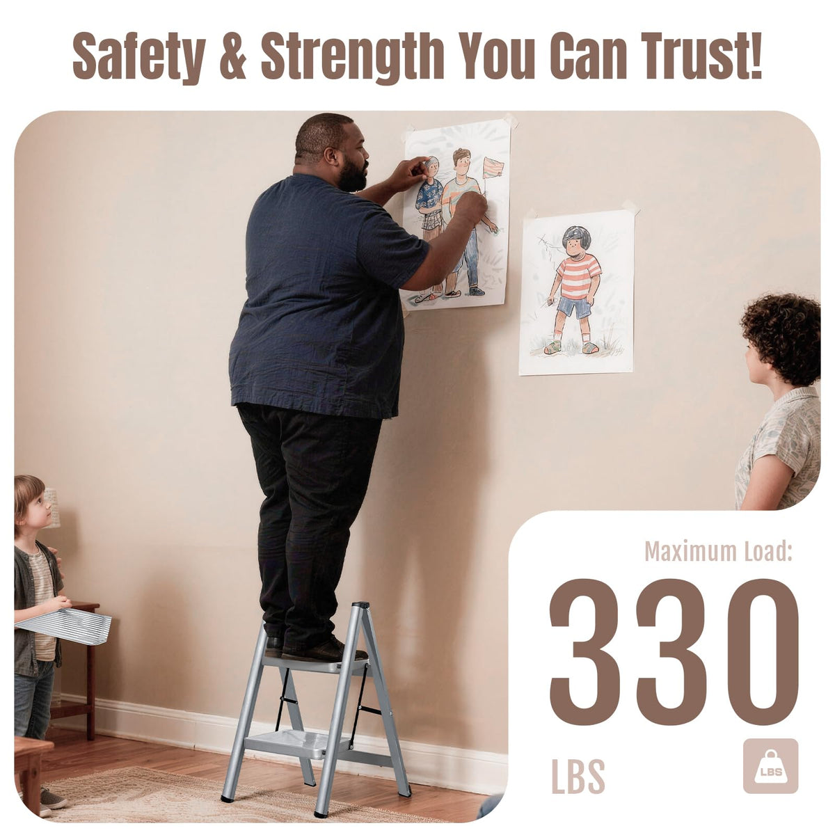 2 Step Steel Folding Step Stool L168361