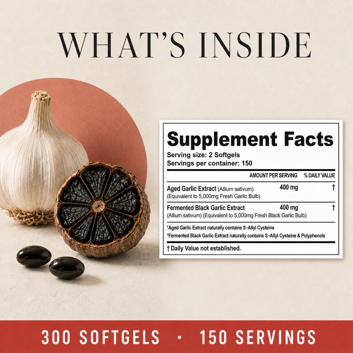 Aged Garlic Extract & Fermented Black Garlic Extract Softgels Q246