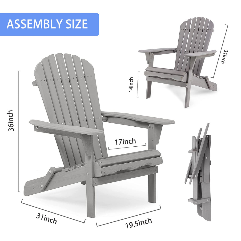 Solid Cedar Wood Adirondack Chairs Set of 2 J64714