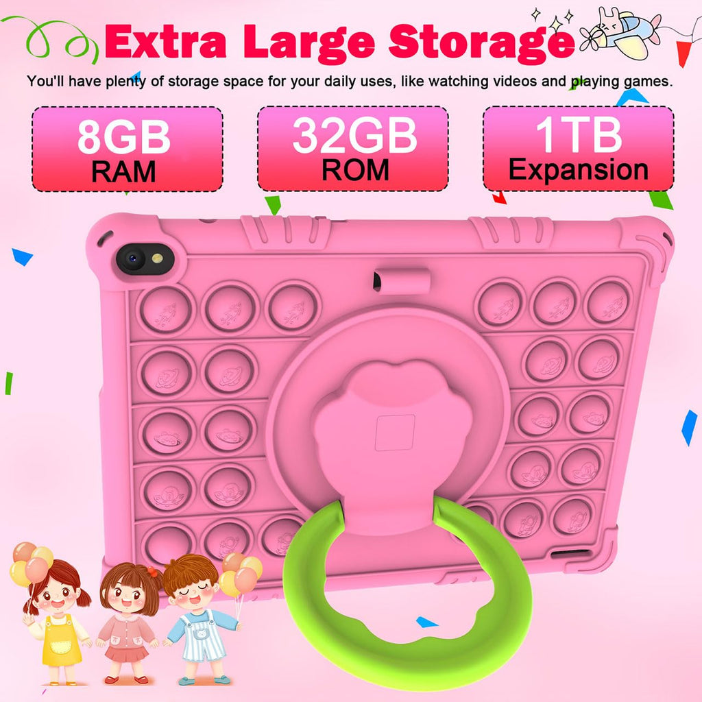 10 inch Kids Tablet 8GB RAM 32GB ROM Pink R702