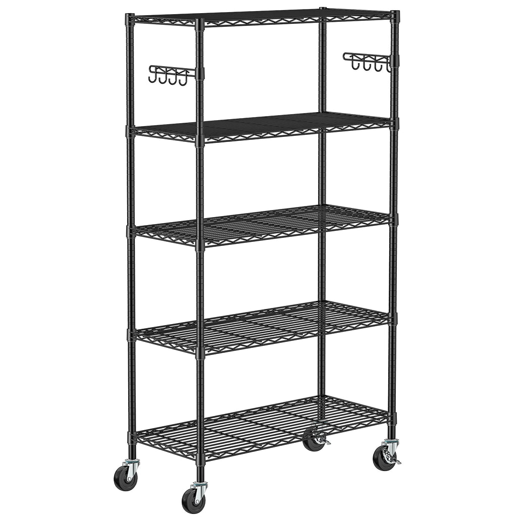 5-Tier Rolling Metal Wire Shelving Unit L432