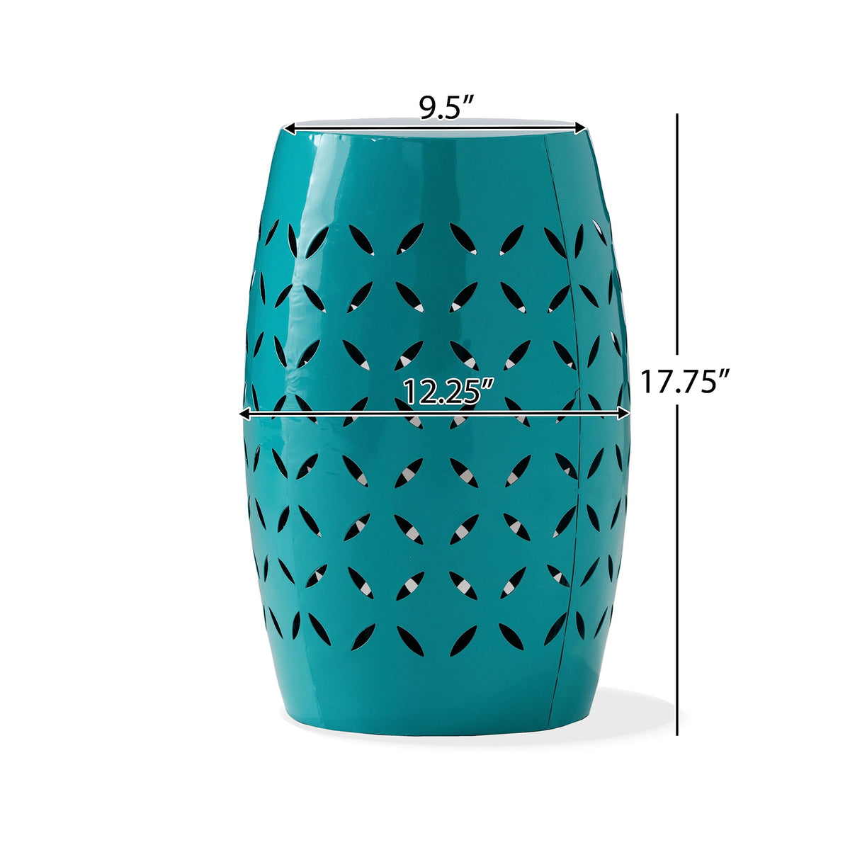 Teal Metal Garden Stool P31192