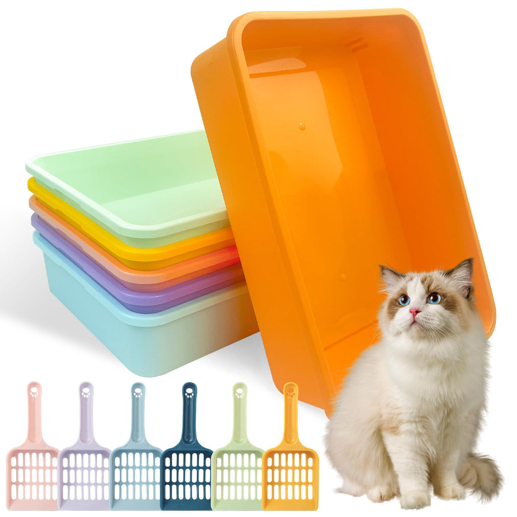 6 Pcs Plastic Kitten Litter Box Set with Scooper P589