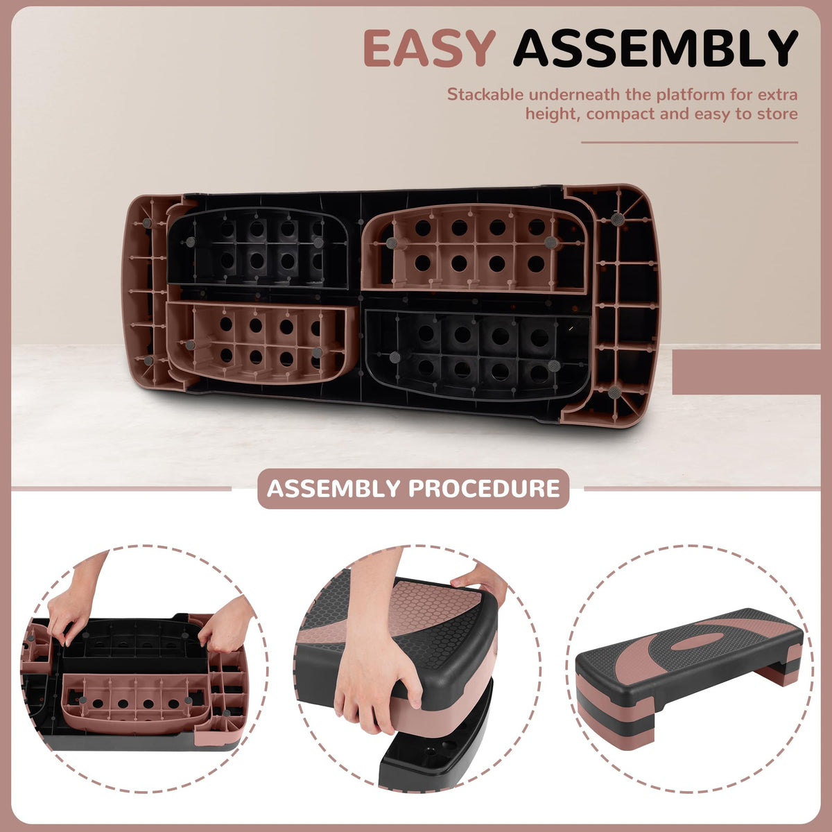 Adjustable Step Aerobic Platform with Risers L65838