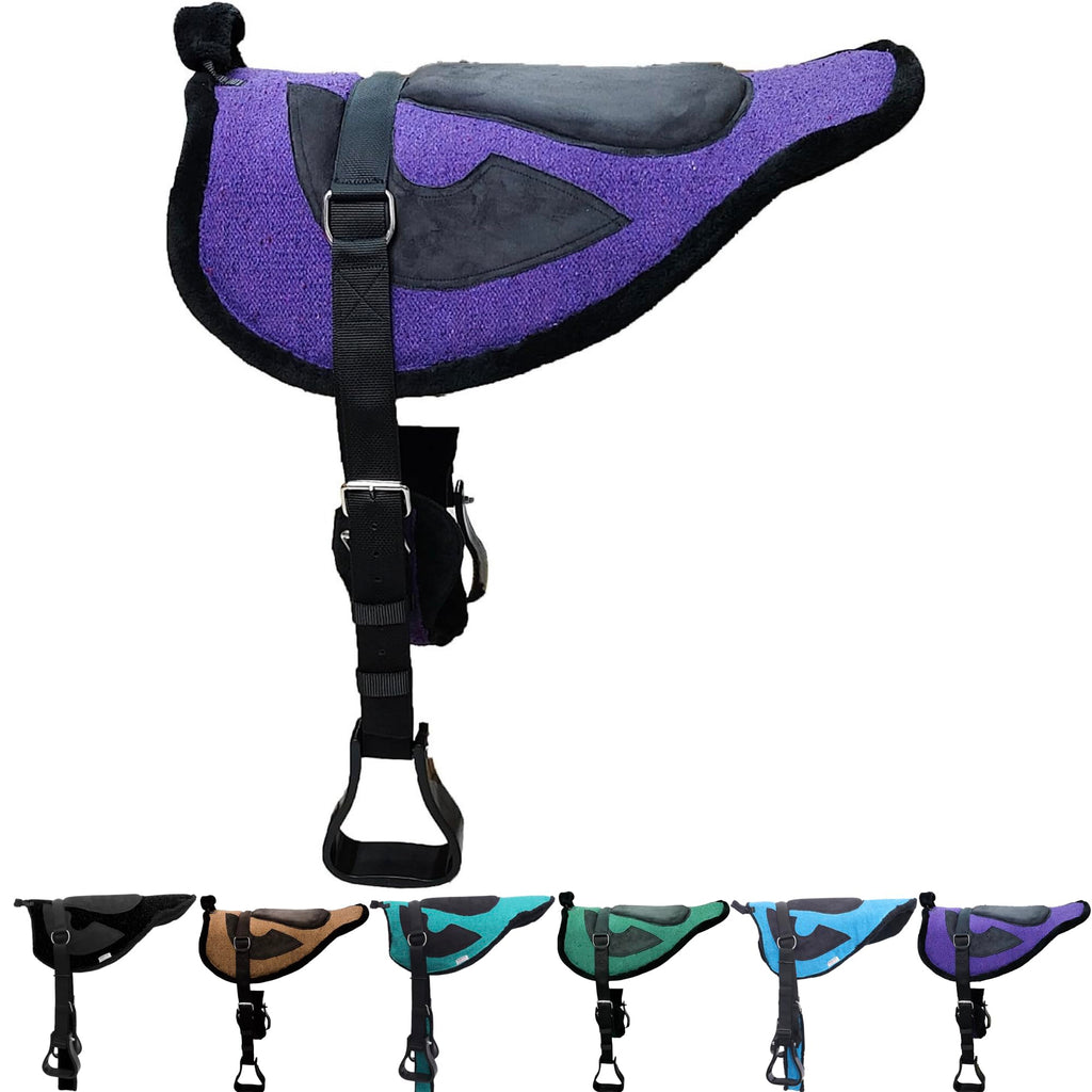 Suede Bareback Pad with Girth & Stirrups D4530
