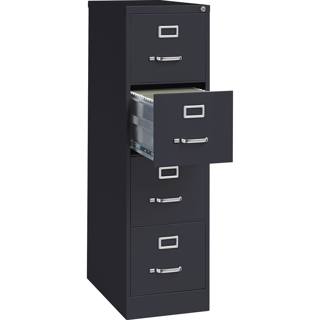4 Drawer Vertical File with Lock, Black O736